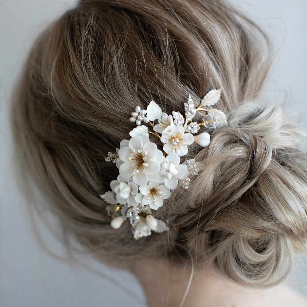 Twigs and Honey Creamy Floral Petite Garden Comb , NWT 🌺